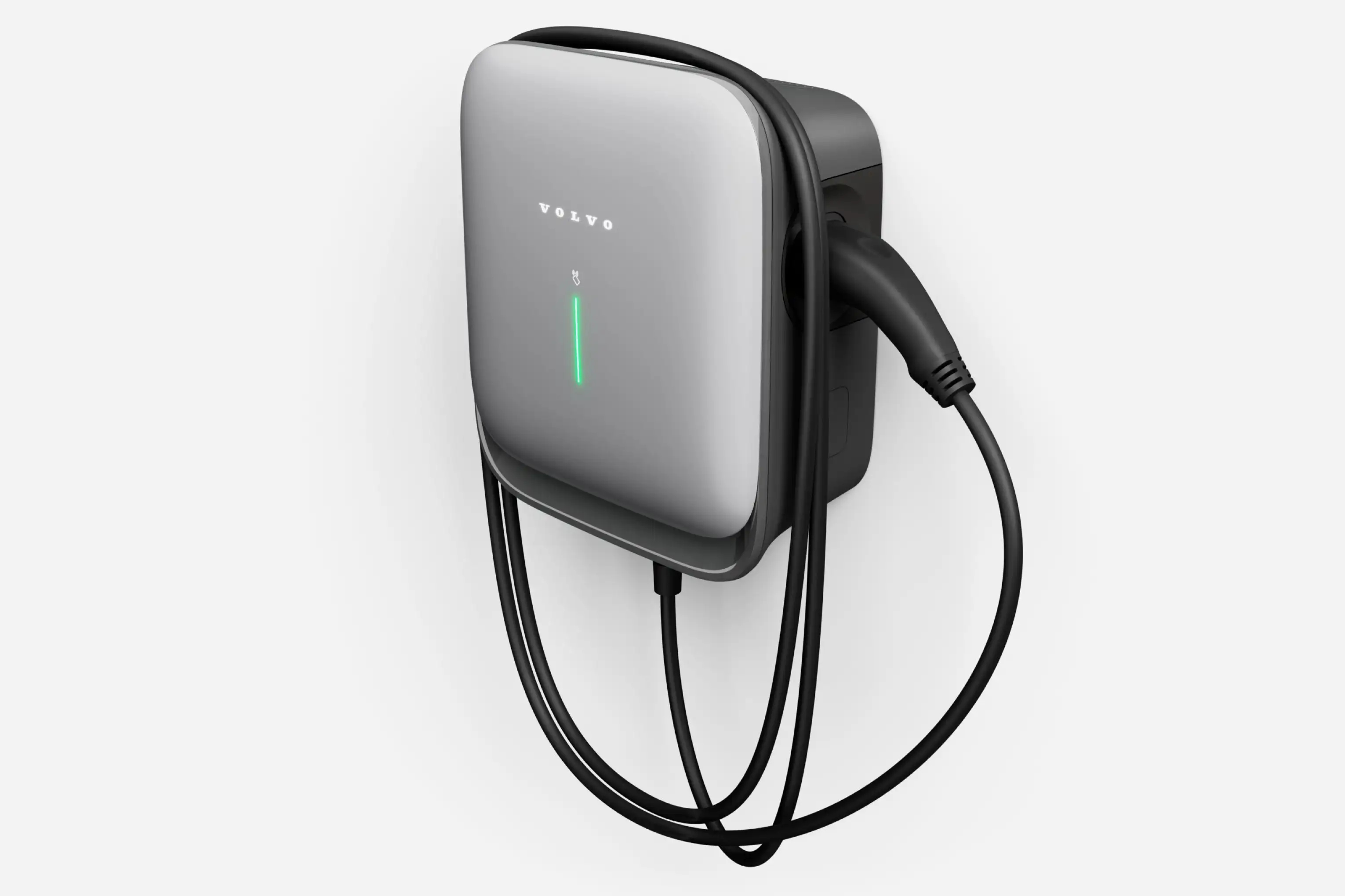 Volvo Wallbox met Type 2 kabel, bidirectioneel laden.